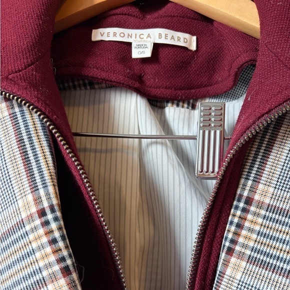 Veronica Beard Steele Dickey Plaid Jacket Blazer w/ maroon Dickey insert size 0 - Picture 14 of 14